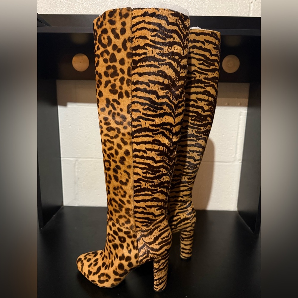 ANTONIO MELANI Animal Print Heeled Boots